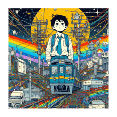 [LINEスタンプ] 夢に出てきた鉄道模型