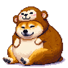 [LINEスタンプ] おサルな太っちょ柴犬