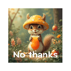 [LINEスタンプ] キノコの家.かわいいリスMushroom house.