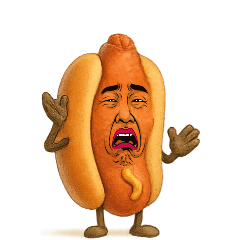 [LINEスタンプ] [アレンジ用]擬人化劇画フェイスハットグ