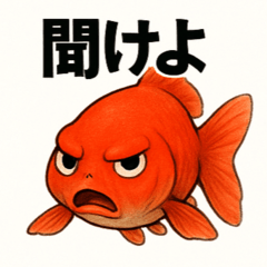 [LINEスタンプ] 塞ぎがちな金魚