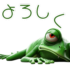 [LINEスタンプ] 3Dリアルな変なカエル！ゲロゲロ～