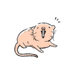 [LINEスタンプ] ほっこりハダカデバネズミ