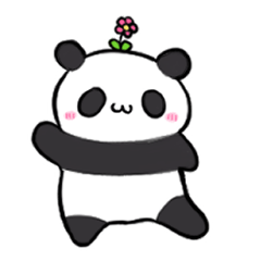 [LINEスタンプ] 花咲くパンダ