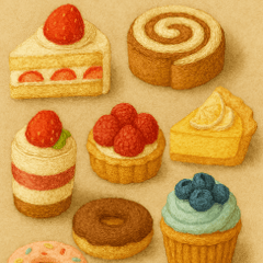[LINEスタンプ] 水彩と刺繍風の作品