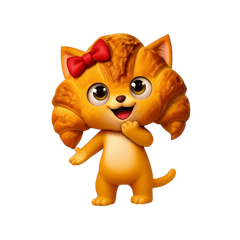 [LINEスタンプ] クロワッにゃん 3D ver3-MJK大集合